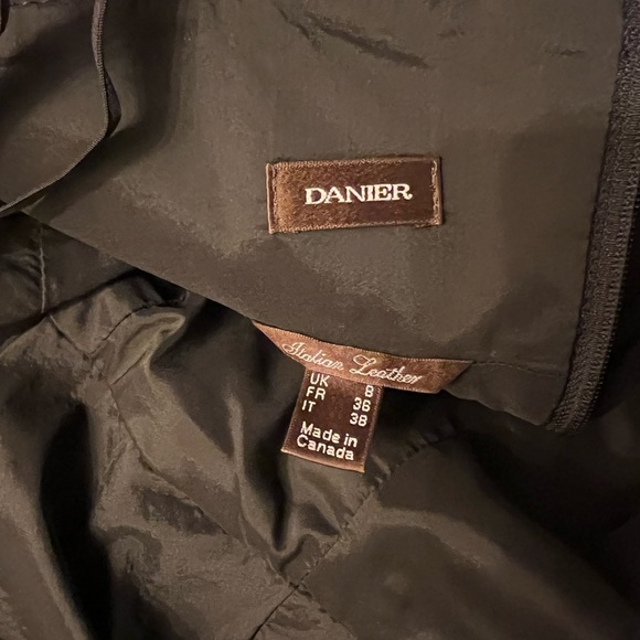 Leather & Lace Spaghetti Strap Slip Dress DANIER - Picture 5 of 6